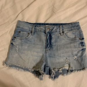 Tractr distressed blue jean shorts